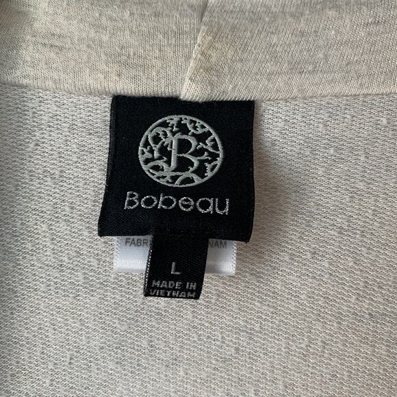 Bobeau Cream Cardigan Sweater Lace Detail Draped Front Long Sleeves Size Large - Picture 11 of 16